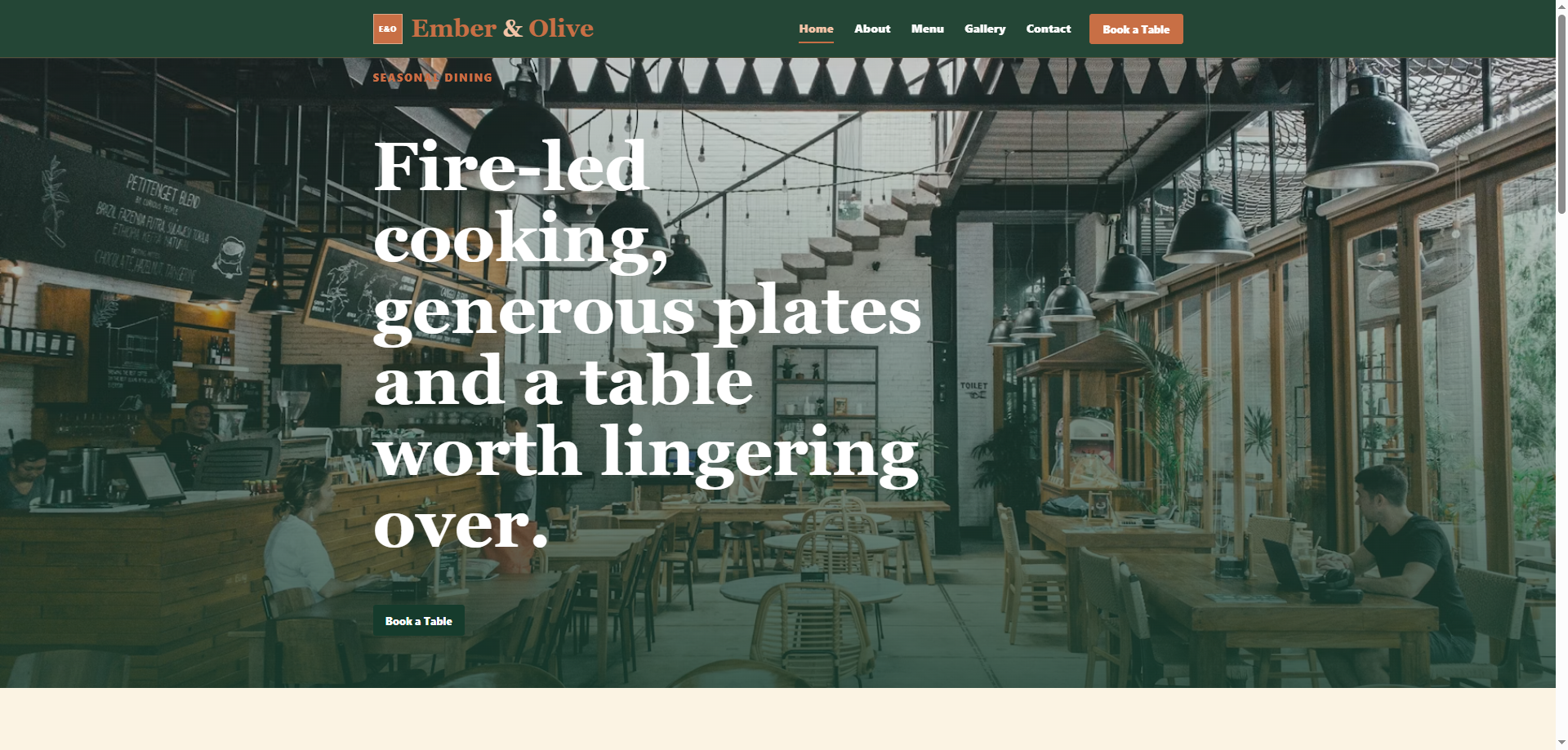 Restaurant website preview